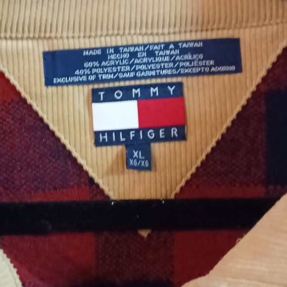 Tommy Hilfiger Mens XL buffalo Plaid Check Sherpa Button CorduroyCollar Pullover - Picture 11 of 13
